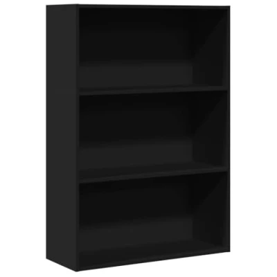 Abbildung von vidaXL Bücherregal, Bücherschrank Regal mit Stauraum, Standregal für Wohnzimmer Büro, Büroregal Aktenregal Aufbewahrungsregal, Schwarz Holzwerkstoff