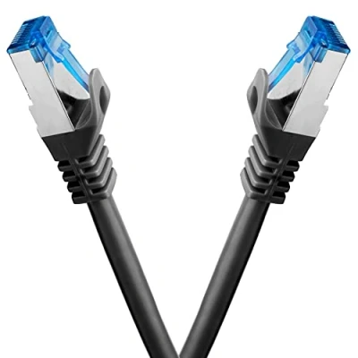 Abbildung von BIGtec 2 Stück 0,75m CAT.7 Gigabit Patchkabel Netzwerkkabel schwarz Kupferkabel Patch Ethernt LAN DSL Kabel CAT7 (RJ45, Cat 7, S/FTP PIMF) 75cm