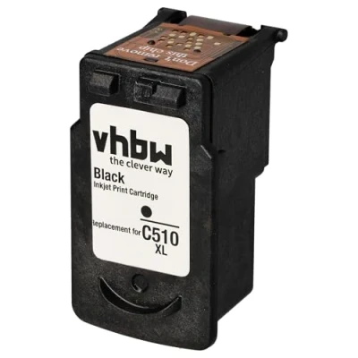 Abbildung von vhbw kompatible Tintenpatrone Druckerpatrone schwarz kompatibel mit Canon Pixma MP480, MP490, MP492, MP495, MX320, MX330, MX340, MX350, MX360 Ersatz für PG 510 510XL