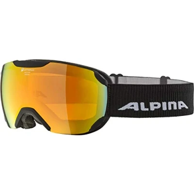 Abbildung von ALPINA PHEOS S Q Verspiegelte, Kontrastverstärkende &amp; Polarisierte Skibrille Mit 100% UV Schutz Für Erwachsene, black matt, One Size