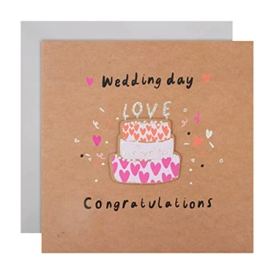 Abbildung von Hallmark Große Hochzeitskarte modernes Kuchen Design