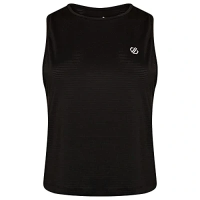 Abbildung von Dare 2b Damen Meditate Leichtes, feuchtigkeitsableitendes Crop Top Yoga Shirt, Schwarz, 38