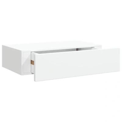 Abbildung von vidaXL Regal Wandregal mit Schublade Weiß 40x23,5x10 cm MDF, 1 tlg.