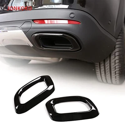 Abbildung von YIWANG Edelstahl Außenzubehör Auspuff Endrohr Dekoration Rahmen Abdeckung Zierleisten Für Benz GLE GLC GLS W167 X253 X167 2019 2020 Autozubehör (Stil A Schwarz)