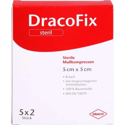 Abbildung von Dracofix PEEL Kompressen steril 5x5cm 8fach 5X2 St