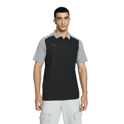 Abbildung von Puma Teamcup Casuals UND LOGO Poloshirt, Herren, Größe: Large, Schwarz