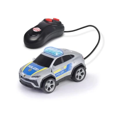 Abbildung von Dickie Toys Polizeiauto Lamborghini Urus 13 cm mit Kabelfernsteuerung, ferngesteuertes Polizei Spielzeugauto Blaulicht &amp; Batterien,für Kinder ab 3 Jahren, Mehrfarbig, 203712023