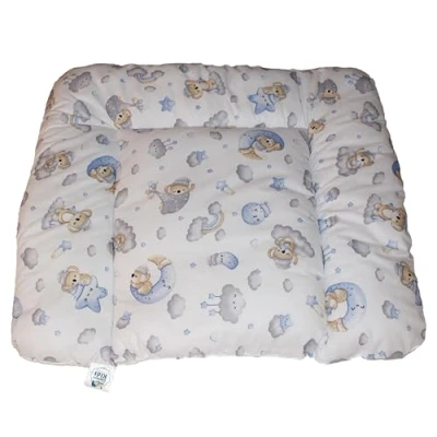Abbildung von Clevere Kids Wickelauflage Sterne und Tiere 65x70 cm OEKO TEX Standard 100 waschbar (Wolkenbär blau)
