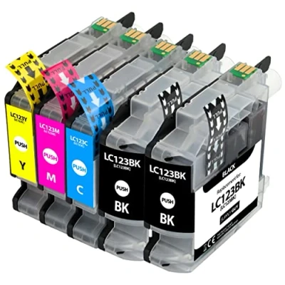 Abbildung von Supply Guy 5 Druckerpatronen kompatibel mit Brother LC123 passend für DCP J132w J150 J152w J152wr J172w J4110dw J4110w J552dw J752dw MFC J245 J 470 und weitere