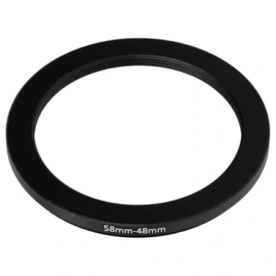 Abbildung von vhbw Step Down Ring Adapter von 58 mm auf 48 für Kamera Objektiv Filteradapter, Metall, Schwarz