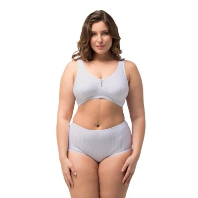 Abbildung von Ulla Popken Damen Entlastungs BH, ohne Bügel, Strassanhänger, Cup C G BRA, schneeweiß, 95C