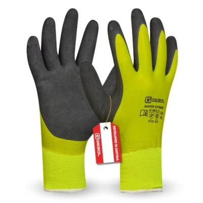 Abbildung von Gebol Winter Extreme Wasserfester Arbeitshandschuh Hohe Griffsicherheit Nahtloser Winterhandschuh Warmes Innenfutter Herren Größe XXL (Gr 11) Grün Schwarz 1 Paar