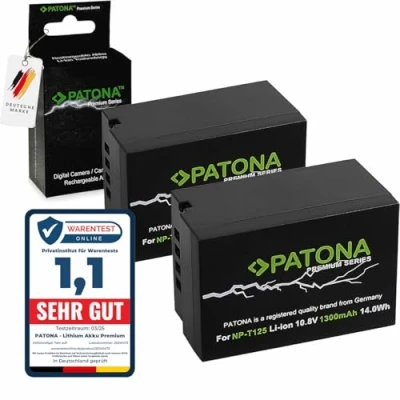 Abbildung von PATONA Premium (2X) Ersatz für Fujifilm NP T125 Hochleistungsakku 14.0Wh GFX 50s 50R 100