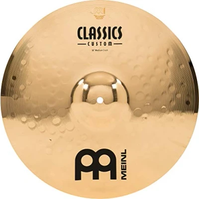 Abbildung von Meinl Cymbals Classics Custom Brilliant Crash Medium — 16 Zoll (Video) Schlagzeug Becken (40,64cm) B12 Bronze, Brilliantes Finish (CC16MC B)