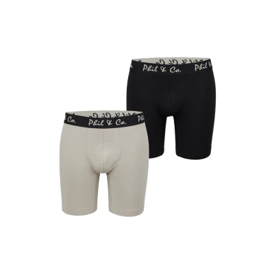 Abbildung von Phil &amp; Co. Berlin 2PACK Panties, Herren, Größe: Medium, Black elephant skin