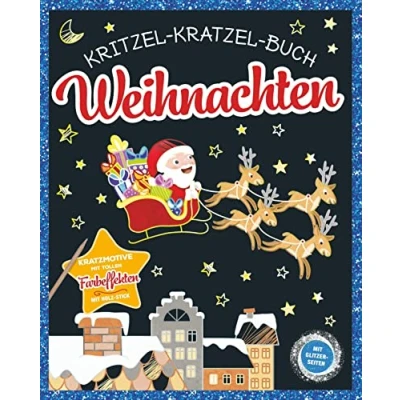 Abbildung von Kritzel Kratzel Buch Weihnachten. Für Kinder ab 5 Jahren: Kratzmotive mit tollen Farbeffekten und Glitzerseiten. Inkl. Holz Stick.