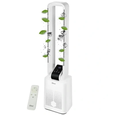 Abbildung von Turmventilator Ventilator sehr leise Fernbedienung Oszillierend 12 Stufen LED Display 3 Modi Tower Säulenventilator Luftkühler 15h Timer Fan Standventilator