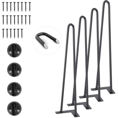 Abbildung von VEVOR Tischbein 4er Set Tischbeine Haarnadelbein 482mm hoch 110x110mm Montageplatte