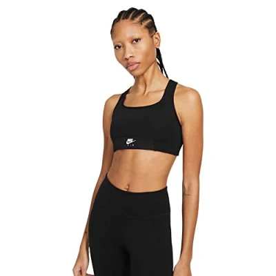 Abbildung von Nike CZ7213 010 Swoosh AIR Bra Sports Womens Black/Black/(Reflective silv) M
