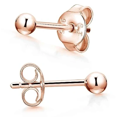 Abbildung von Materia Paar Ohrstecker Kugel Basic Rosegold Ohrringe klein 3 6mm SO 350, Sterlingsilber, rosevergoldet