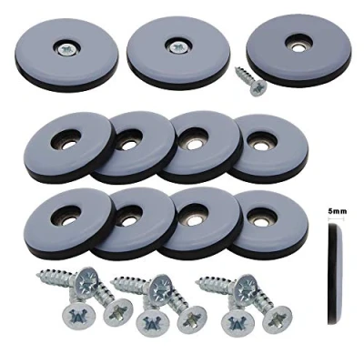 Abbildung von Goodway 16 Stück Teflon Möbelgleiter Ø 50 mm 5 dick inkl. Schraube 3,5 x 20 PTFE Beschichtung Teflongleiter Stuhlgleiter