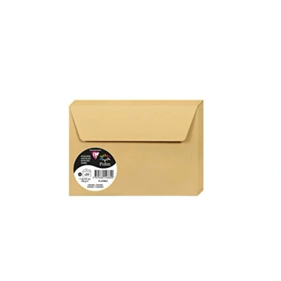 Abbildung von Clairefontaine 5486C Packung mit 20 Umschläge Pollen, Format C6, 114 x 162mm, 120g, ideal für Einladungen und Korrespondenz, Karamel, 1 Pack