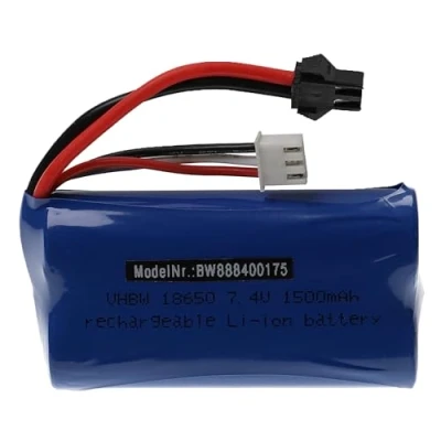 Abbildung von vhbw Akku für Modellbau z.B. Racing Car, Helikopter, Flugzeug (1500mAh, 7,4V, Li Ion, 72 x 37 19 mm)