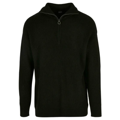Abbildung von Urban Classics Troyer Strickpullover, Herren, Größe: Large, Black