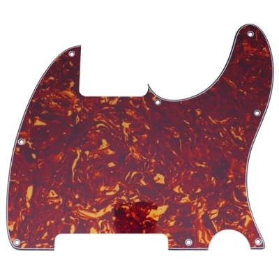 Abbildung von Musiclily 8 Löcher Schlagbrett Pickguard für Fender USA/Mexican Telecaster Esquire E Gitarre,4 lagig Vintage Tortoise