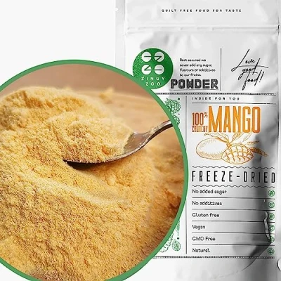 Abbildung von Gefriergetrocknete Mango Pulver XL 300g Ohne Zuckerzusatz Fruchtpulver Gefriergetrocknet Freeze Dried Fruit Powder Getrocknet Polvere Keine Zusätze ZingyZoo