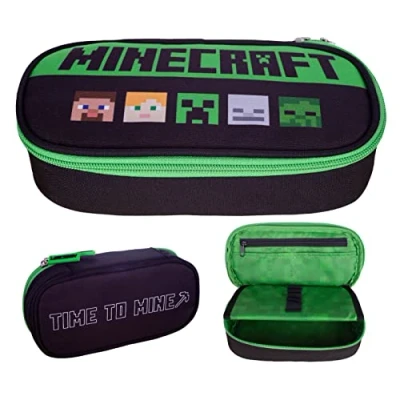Abbildung von ASTRA Minecraft Bedrock case Federmappe Federtasche Federmäppchen Crepper, großes Federmäppchen, Geschenke, Schulbedarf Große Kapazität