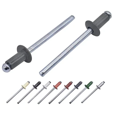 Abbildung von Marcopol (100 Stück) Lackierte Blindnieten 4,0 x 8 mm, Kuppelkopf, DIN 7337, Aluminiumniete und Stahldorn, Popnieten (100, Planengrau RAL 7010)