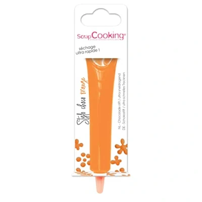 Abbildung von ScrapCooking Schokoladenstift Orange Zuckerschrift Halloween 25g Essbarer Dekorativer Zuckerstift Schreiben und Zeichnen Beschriftung von Fondant, Glasuren, Torten 6808