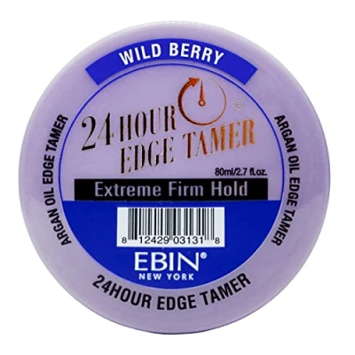 Abbildung von EBIN NEW YORK 24 Stunden Edge Tamer Refresh Extrem fester Halt, 2,7 Unzen, Waldbeere Kein Abblättern, keine weißen Rückstände, Glanz und Geschmeidigkeit mit Arganöl Rizinusöl