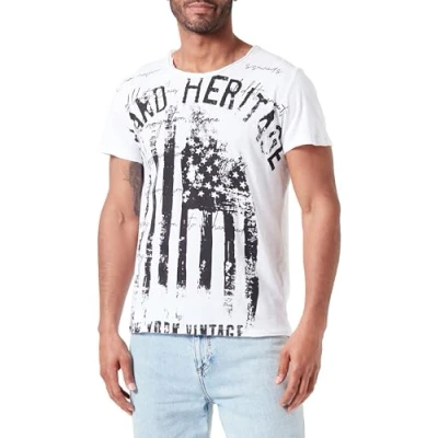 Abbildung von Key Largo Vintage Round Tshirt print, Herren, Größe: Medium, White