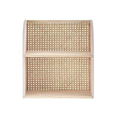 Abbildung von Vertbaudet Kinderzimmer Wandregal mit Rattan „Poesie“ rosa ONE Size