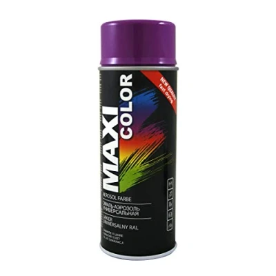 Abbildung von Maxi Color NEW QUALITY Sprühlack Lackspray Glanz 400ml Universelle spray Nitro zellulose Farbe schnell trocknender Sprühfarbe (RAL 4008 signalviolett/violett glänzend)