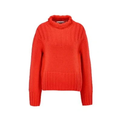 Abbildung von Marc O&#039;Polo Longsleeve Stand UP Collar Strickpullover, Damen, Größe: Medium, Poppy red
