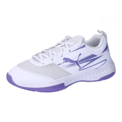 Abbildung von Puma Varion II JR Unisex Handballschuh für Kinder, Größe: 33, White/lavender alert Schuhe