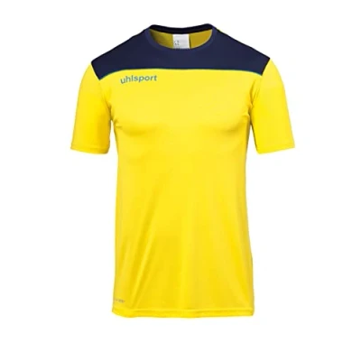 Abbildung von uhlsport Kinder Offense 23 Poly Shirt Poloshirt, limonengelb/Marine/azurbl, 152