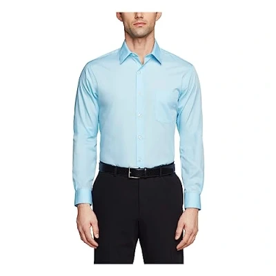 Abbildung von Van Heusen Herren Popeline, enganliegend, Fester spitzer Kragen Klassisches Hemd, Nebel, 39 cm Hals 86 89 Ärmel
