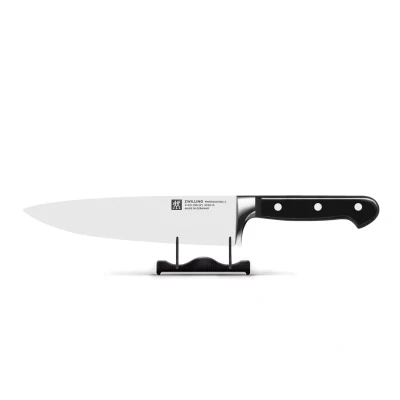 Abbildung von ZWILLING Professional S Kochmesser, Klingenlänge: 20 cm, Breites Klingenblatt, Rostfreier Spezialstahl/Kunststoff Griff mit Nieten, Schwarz [Made in Germany]