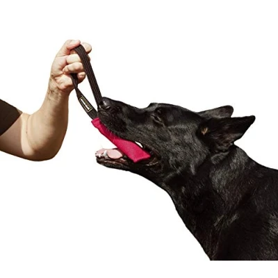 Abbildung von Dingo Gear Baumwolle Nylon Beißwurst für Hundetraining IGP IPO Obiedence Schutzhund Hundesport 15 x 5 cm, 1 Griff Rosa S00307