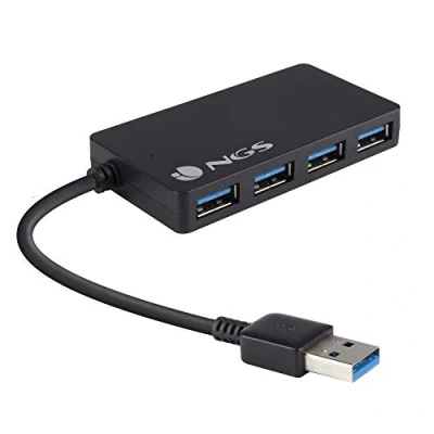 Abbildung von NGS USB Hub IHUB3.0 3.0 mit 4 Ports, Übertragungsrate von bis zu 5 Gbps, Schwarz
