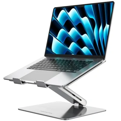 Abbildung von AboveTEK Laptop Ständer, Notebook Ständer mit Verstellbar Multi Winkel, Laptopständer für MacBook Pro/Air, Computer, Samsung, Surface (10 17 Zoll) Silber