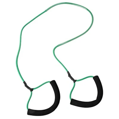 Abbildung von Deuser TUBE (Grün Leicht) Fitness Expander mit Trittschutz 190 cm Hochwertiges und strapazierfähiges Material Widerstandsbänder Krafttraining leicht kompakt Fitnessband