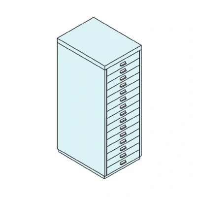Abbildung von BISLEY Hängeregistraturschrank, doppelbahnig, DIN A4, 3 HR Schubladen, Metall, 633 Schwarz, 62.2 x 80 101.6 cm