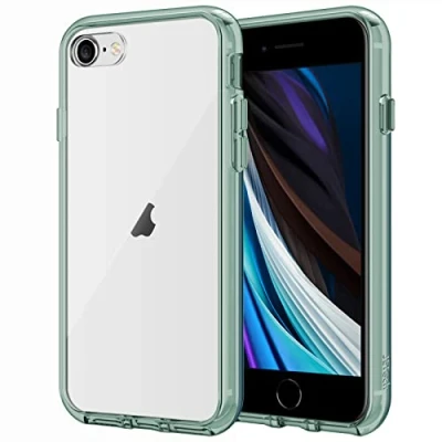 Abbildung von JETech Hülle für iPhone SE 3/2 (Modell 2022/2020), 8 und 7, Nie Vergilbung Handyhülle Stoßfest, Schutzhülle Anti Kratzt Transparent Rückseite (Nachtgrün)