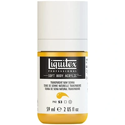 Abbildung von Liquitex 1959332 Professional Acrylfarbe Soft Body Künstlerfarbe in cremiger deckender Konsistenz, hohe Pigmentierung, lichtecht &amp; alterungsbeständig, 59ml Flasche Siena Natur Transparent