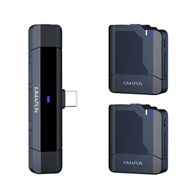 Abbildung von KIMAFUN Drahtloses Lavalier Mikrofon für Type C Android, Kabelloses Ansteckmikrofon Plug Play YouTube/Facebook/Tik Tok Live Stream, Vlogger, Videoaufzeichnung, Interview, G50 4(2TX+1RX)